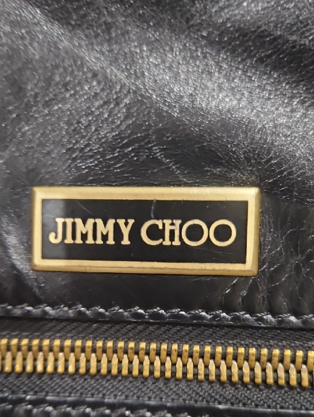 Jimmy Choo Mahala Black Leather Shoulder Bag with Gold-Tone Hardware - Picture 2 of 15